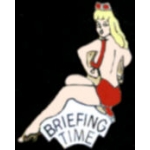 BRIEFING TIME NOSE ART PIN DX